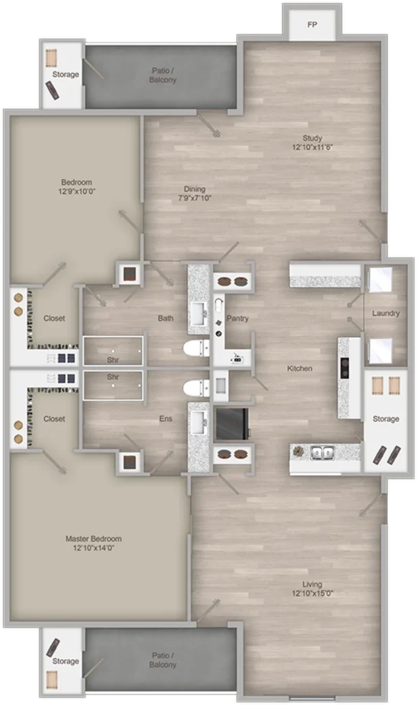 The Oaks at Plano | B-3 Floor Plan
